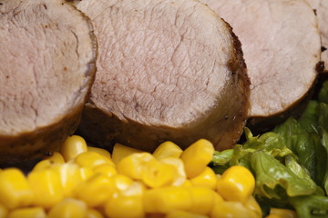 Grilled meat with vegetable