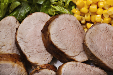 Grilled meat with vegetable