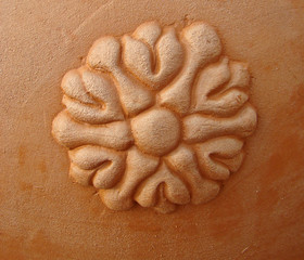 detail of terracotta decoration, Tuscany