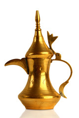 Fototapeta premium Dallah - the Traditional arabic coffee pot in white background