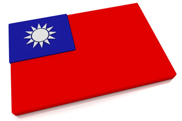 3D Taiwan Flag Button