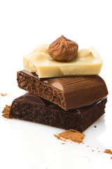 brick of chocolate with nuts