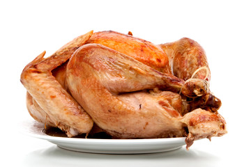Whole turkey on white background