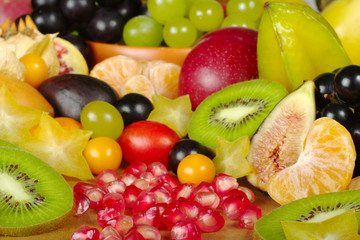 A big variety of exotic fruits