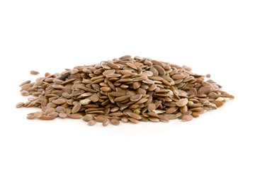 Flax seed isolated on white background.