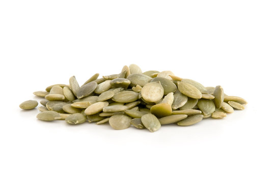 Pumpkin seed isolated on white background.