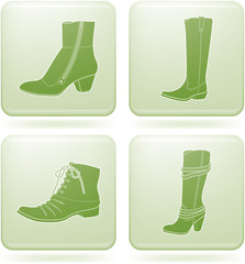 Olivine Square 2D Icons Set: Woman's Shoes