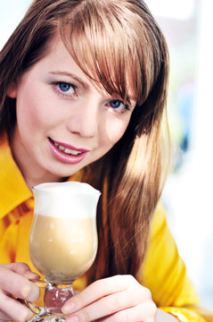 girl with latte