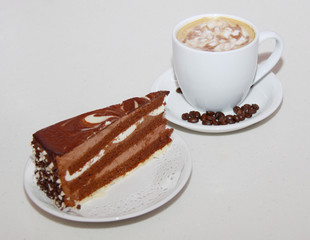coffee and chocolate cake