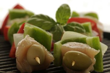 Spiedini di pollo e verdure