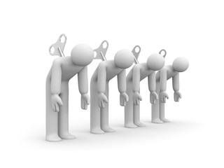 Mechanical businessman