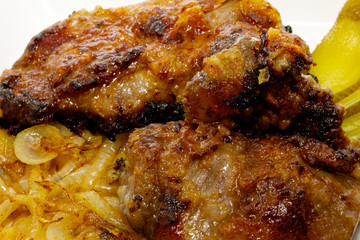 Grilled Christmas pork meat