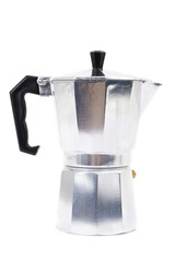 Italian coffee maker isolated on white background