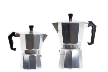 Italian coffee maker isolated on white background