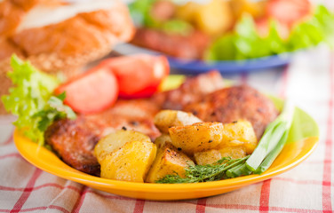 Cutlet with fried potato