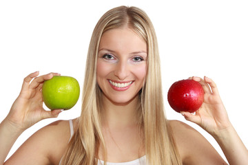 Woman holding apples