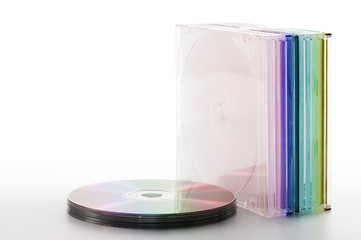 compact-disc con custodie trasparenti