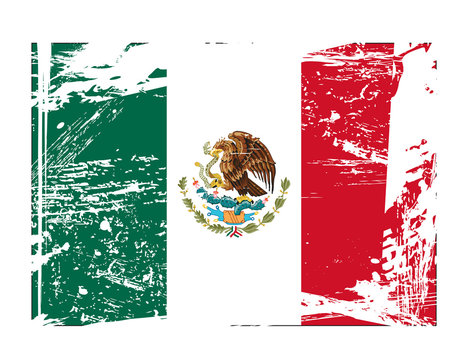 grunge Mexican flag vector