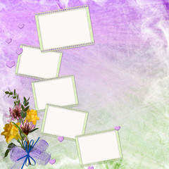 background with frame and flowers