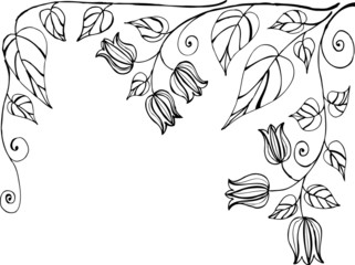 abstract vintage doodle floral background