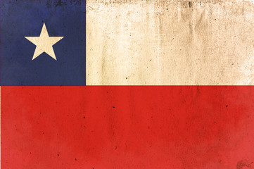 flag of chile - old and worn paper style