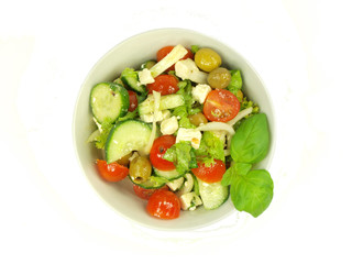 Fresh salad on white background