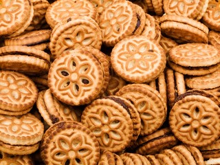 Cream-filled biscuits - nice background