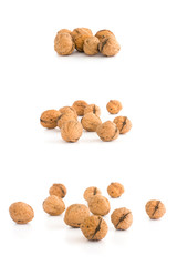 Walnuts isolated on white background.