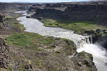 Iceland - Hafragilsfoss waterfall in a National Park