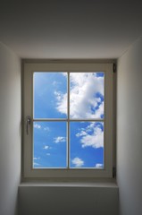window and blue sky