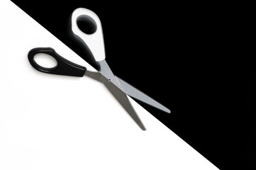 scissors in black and white