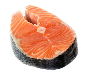 rohes Steak vom Lachs