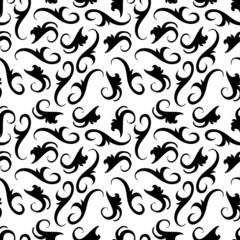 Seamless floral ornament swirl pattern