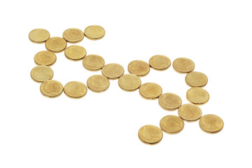 Coins Arranged in Dollar Sign