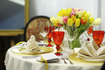 Colorful festive table