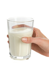 glass of milk in hand