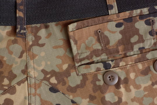 open pocket on camouflage uniform