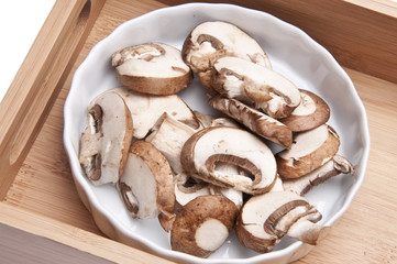 Mushroom Slices in a Dish