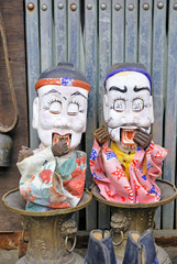 Beijing old town, Liulichang  street, carved puppets.