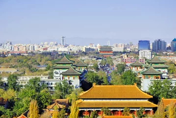 Foto op Plexiglas China Beijing luchtfoto vanaf de Jingshan-heuvel. © claudiozacc