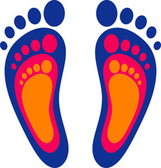 Symbol of the family: three footprints