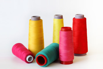 colored thread to sew on white