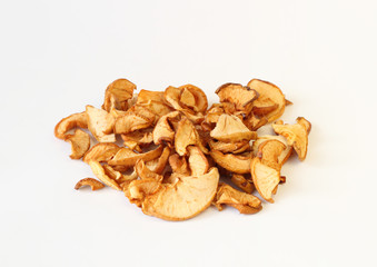dried apples on white