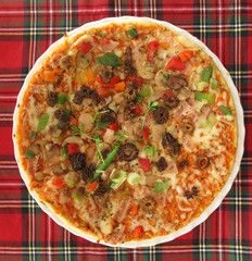 Pizza with morel mushrooms