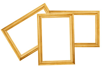 wooden frameworks isolated on white background