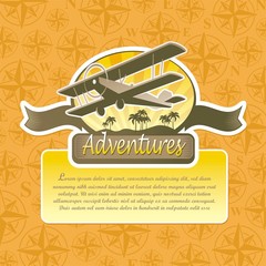 Vector adventures and travel emblem