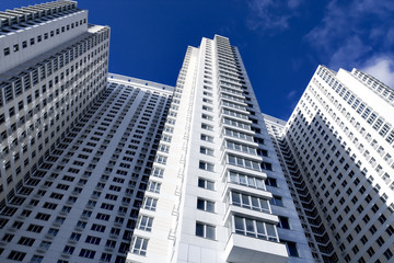 Obraz premium perspective glass wall of skyscraper