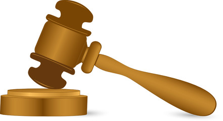 wooden mallet isolated on an white background