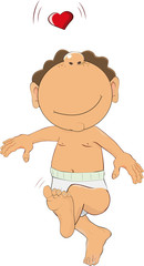 The little boy and heart