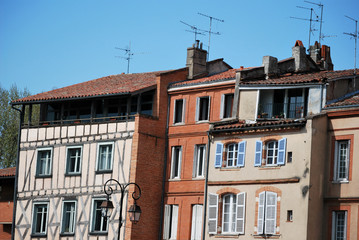 Fototapeta na wymiar Les maisons de la Daurade à Toulouse
